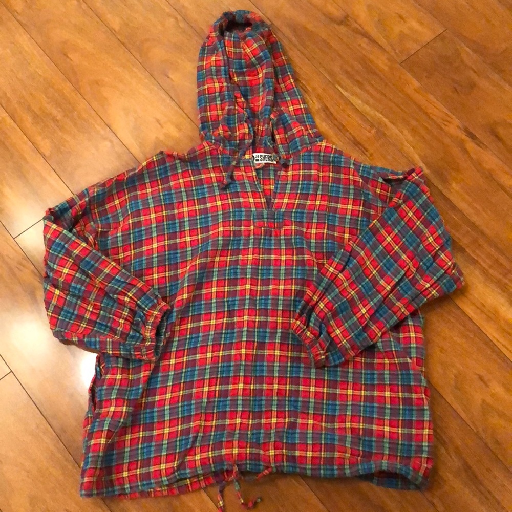 Vintage flannel anorak hooded Henley dashers